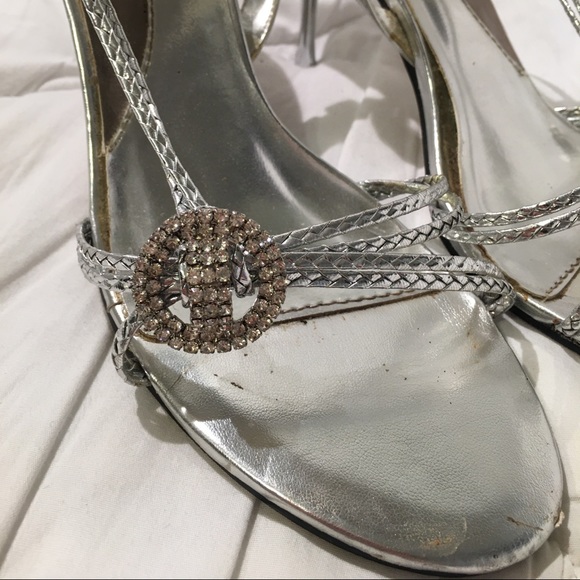 Call It Spring Silver Strappy 3.5” Heels - Picture 2 of 11